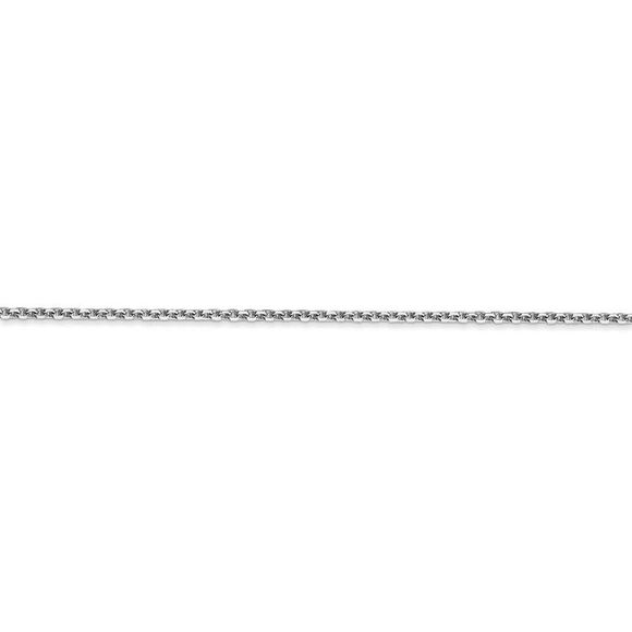 1.4mm, 14k White Gold, Diamond Cut Cable Chain Anklet, 10 Inch - Picture 2 of 6